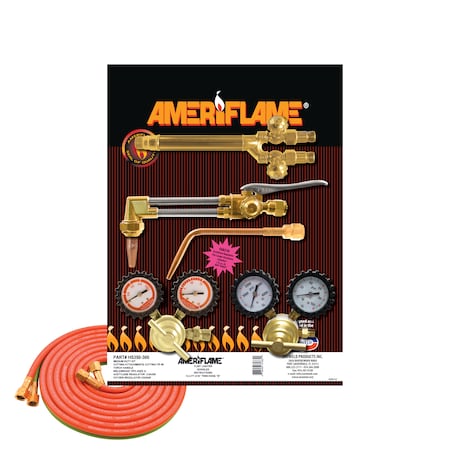 Ameriflame Weld/Braze/Cut Kit w/ CGA300 Acet. Reg, Cuts Up To: 2-1/2" HS350-300