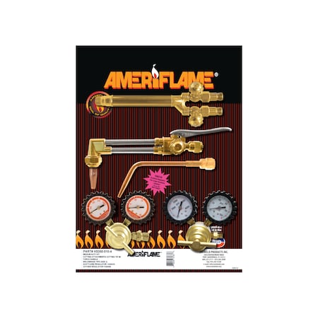 Ameriflame Weld/Braze/Cut Kit w/ CGA510 Acet. Reg HS350-510-4