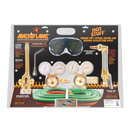 Ameriflame Med Duty LP Outfit w/Check Valves, 12Pc HS-MDLPUC