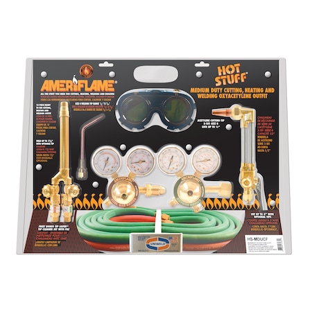 Ameriflame Med Duty Oxy/Acet Outfit w/FB, 12Pc HS-MDUCF