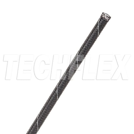 Techflex Braided Cable Sleeve, 1/8 in Inside Dia., 1/4 in Max Bundle Dia., 225 ft, Black; White HTN0.13TB