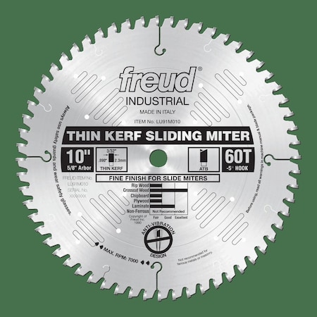 Freud Thin Kerf Sliding Compound Miter Saw Bla LU91M010