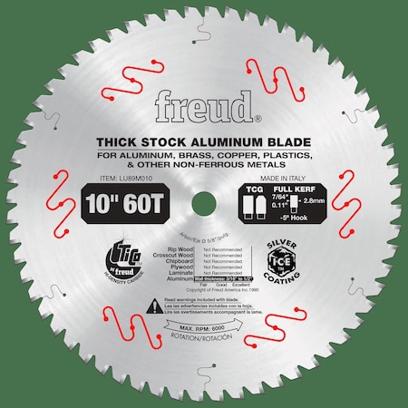 Freud Thick Stock Aluminum Metal Blade, 10 LU89M010