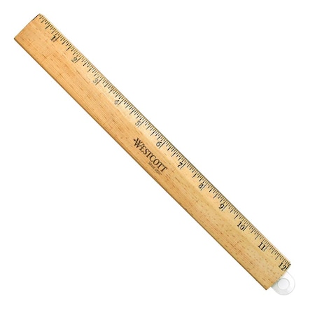Westcott Rulers, 12" School Ruler scaled in 1/16" 10381
