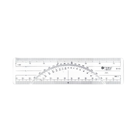 Westcott Protractors, 1.5"x15 cm Metric Protractor Ruler, 6" W-43