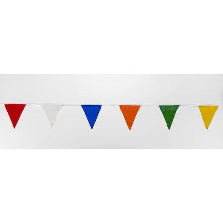 Mutual Industries Multicolor Pennant Banner Flags, 60Ft 10Pk 14991