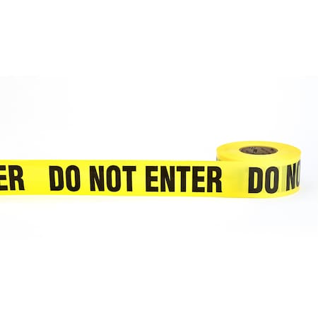Mutual Industries Barricade Tape Polyethylene Yellow, 3" W x 300 ft. L, 3 mil Thick 17779-10-0300