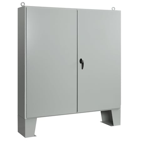 NVENT HOFFMAN Two-Door with Floor Stands, Type 12, 72.06x60.06x24.06, Gray, Steel A726024ULPG