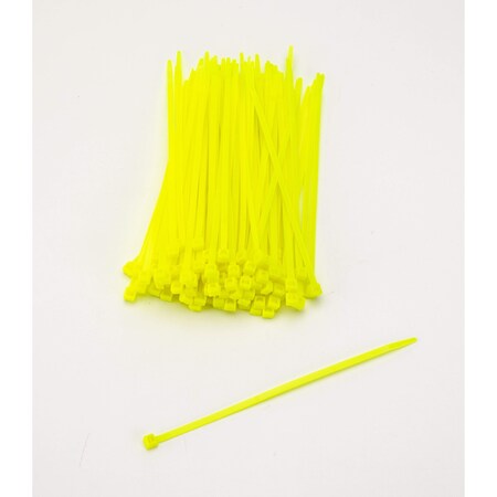 Mutual Industries Cable Tie, 7 in L, Neon Yellow, Plastic, 3 PK M14970-138-7