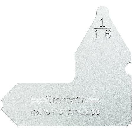 Starrett Radius Gage, 1/16 in, 1, Angle 167-1/16