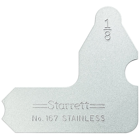 Starrett Radius Gage, Angle, 1, 1/8 in 167-1/8