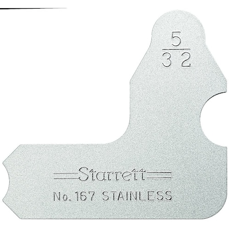 Starrett Radius Gage, 1, Angle, 5/32 in 167-5/32