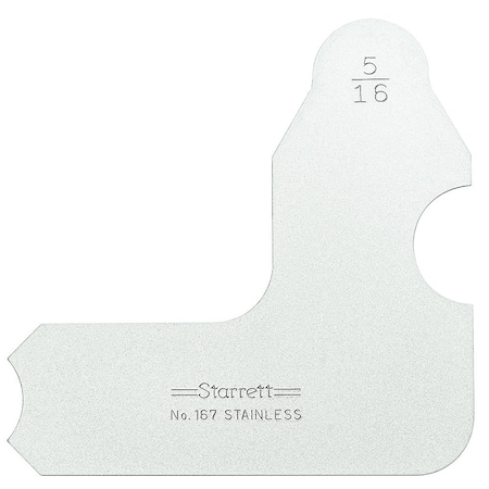 Starrett Radius Gage, 5/16 in, 1, Angle 167-5/16