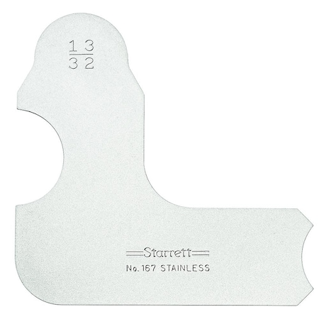Starrett Radius Gage, 13/32 in, 1, Angle 167-13/32