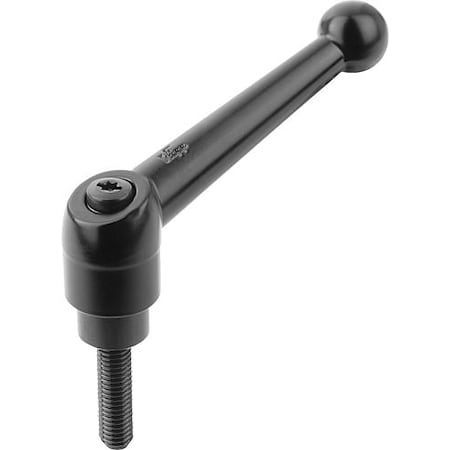 Kipp Adjustable Handle, Size: 2 5/16-18X40 Zinc, Black Satin, Comp: Steel K0116.2A31X40