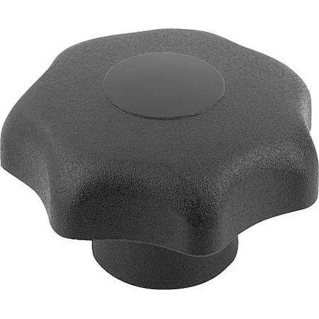 Kipp Star Grip, DIN 6336 Similar, D=6, D1= 32, Drilled Bushing, Steel, Black Plastic, Cap: Black K0155.106