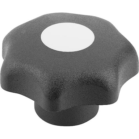 Kipp Star Grip, DIN 6336 Similar, D=M06, D1= 32, Tapped Bushing, Steel, Black Plastic, Cap: Gray K0155.2065