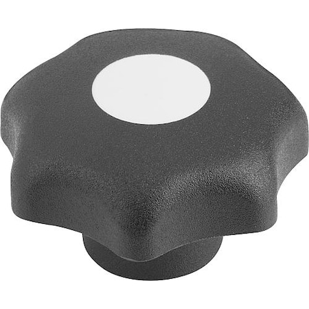 Kipp Star Grip, DIN 6336 Similar, D=0,188, D1= 25, Drilled Through, Entirely Plastic, Black, Cap: Gray K0155.3CL5