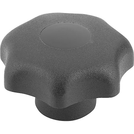 Kipp Star Grip, DIN 6336 Similar, D=0,188, D1= 25, Drilled Through, Entirely Plastic, Black, Cap: Black K0155.3CL