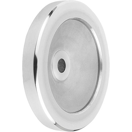 KIPP Disc Handwheel Diameter D1= 100 mm, Reamed Hole D2= 0.375" Aluminum, Without Grip K0161.0100XCO