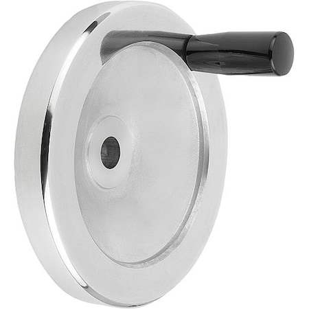 KIPP Disc Handwheel Diameter D1= 250 mm, Reamed Hole D2= 24 mm, Aluminum, Comp: Thermoset, Fixed Grip K0161.2250X24