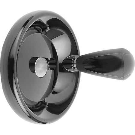 Kipp Disc Handwheel, Thermoset, Hub Steel, Diameter D1= 160 mm, Form D Pilot Hole D2= 10 mm, Revol. Grip K0164.2160X10