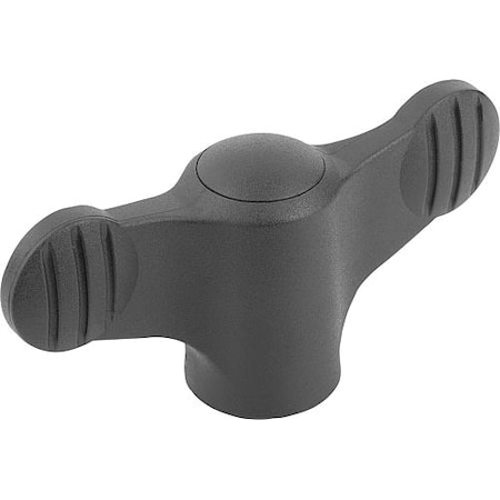 Kipp Wing Grip D=10-32 A=38, H=18, Form: K, Plastic Black, Comp: Stainless Steel 1.4305 K0274.09A1