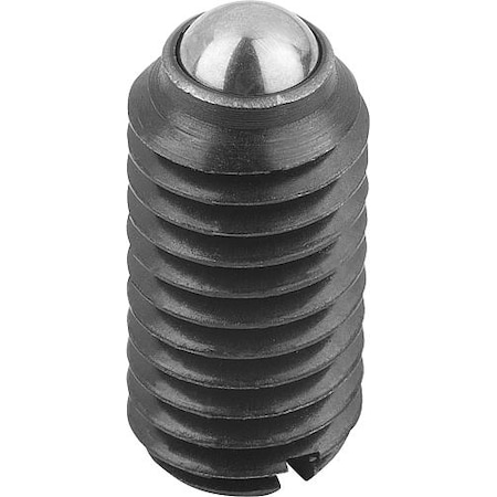 Kipp Spring Plunger, Standard Spring Force D=M04 L=9, Steel, Comp: Ball Steel K0309.04