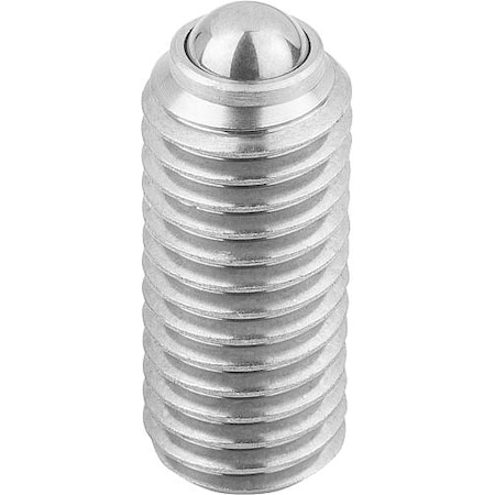 Kipp Spring Plunger Standard Spring Force D=3/8-16 L=19, Stainless Steel, Pin Stainless Steel K0314.A4