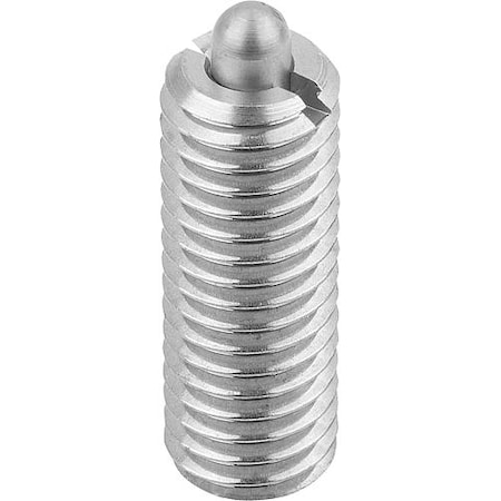 Kipp Spring Plunger Standard Spring Force D=1/4-28 L=20, Stainless Steel, Pin Stainless Steel K0319.AJ