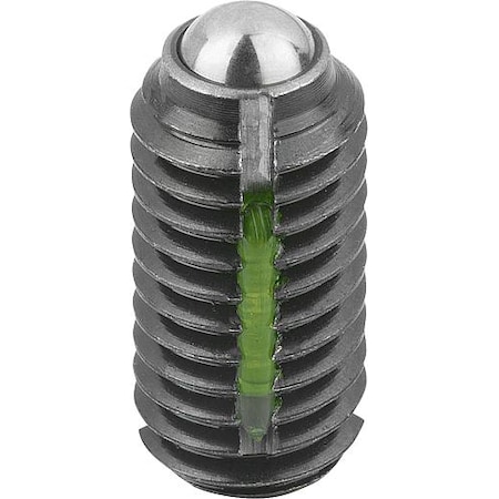 KIPP Spring Plunger Spring Force, Long-Lok D=1/2-13 L=22, Steel, Comp: Ball Steel K0321.A5