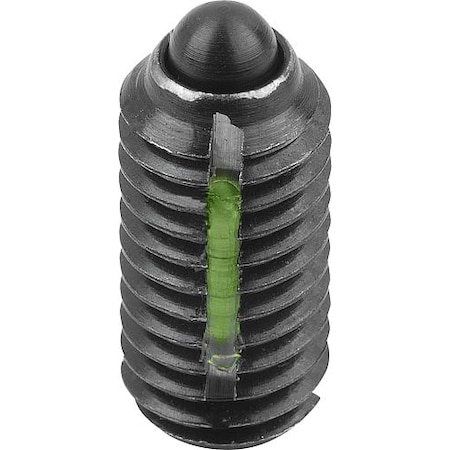 Kipp Spring Plunger Standard Spring Force, Long-Lok D=M04 L=9, Steel, Comp: Pin Steel K0323.04