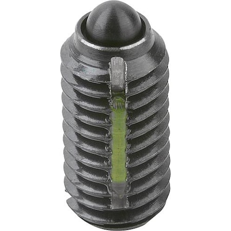 KIPP Spring Plunger Light Spring Force, Long-Lok D=M16 L=24, Steel, Comp: Pin Steel K0323.116