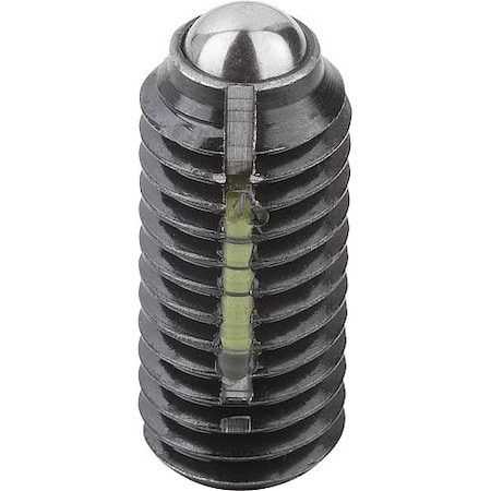 Kipp Spring Plunger Standard Spring Force, Long-Lok D=5/8-11 L=33, Steel, Comp: Ball Steel K0325.A6