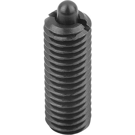 Kipp Spring Plunger Standard Spring Force, Long-Lok D=3/8-16 L=22, Steel, Comp: Pin Steel K0327.A4