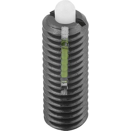 KIPP Spring Plunger Standard Spring Force, Long-Lok D=1/2-13 L=28, Steel, Comp: Pin POM Plastic K0328.A5