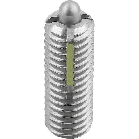 KIPP Spring Plunger Standard Spring Force, Long-Lok D=3/8-16 L=22, Body & Pin Stainless Steel K0329.A4