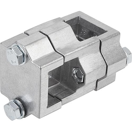 Kipp Tube Clamp 4-Way Flat Aluminum, Square, Comp: Steel, A=1.5", B=1.5" K0473.52D2D2