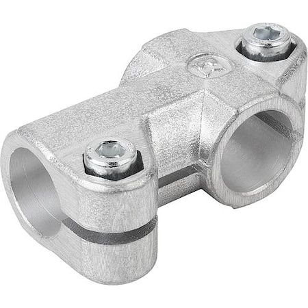 Kipp Tube Clamp 3-Way Flat Aluminum, For Round Tubes, Comp: Steel, A=1.5", B=1.5" K0475.5D2D2