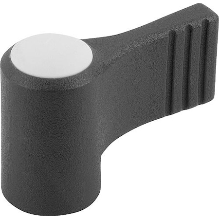 Kipp Wing Grip, One-Sided, Size: 9 D=M04, A=22, H=18, Form: K, Body Black, Cap Gray, Stainless Steel K0608.09045
