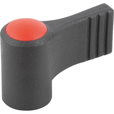 Kipp Wing Grip, One-Sided, Size: 1 D=M05, A=27, 5, H=24, Form: K, Body Black, Cap Red, Stainless Steel K0608.01056