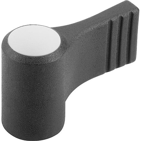 Kipp Wing Grip, One-Sided, Size: 1 D=M05, A=27, 5, H=24, Form: K, Body Black, Cap Gray, Comp: Steel K0608.1055