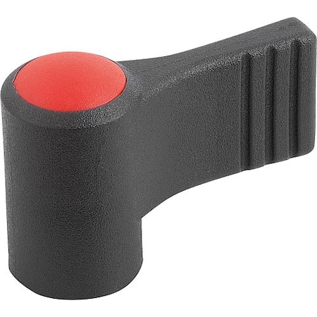 Kipp Wing Grip, One-Sided, Size: 2 D=M08, A=37, 5, H=36, Form: K, Body Black, Cap Red, Comp: Steel K0608.2086