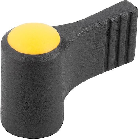 Kipp Wing Grip, One-Sided, Size: 1 D=M05, A=27, 5, H=24, Form: K, Body Black, Cap Yellow, Comp: Steel K0608.1057