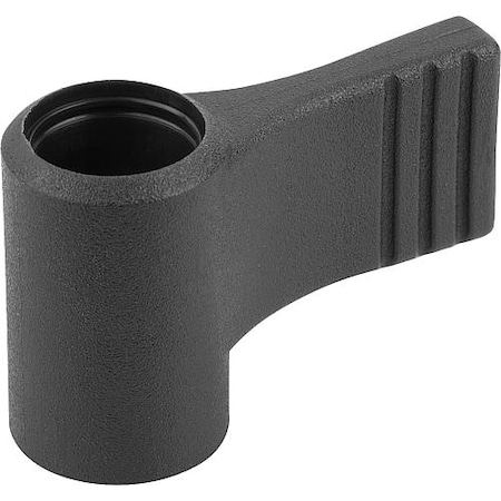 Kipp Wing Grip, One-Sided, Size: 9 D=M05, A=22, H=16, 1, Form: D, Body Black, No Cap, Comp: Steel K0608.1905