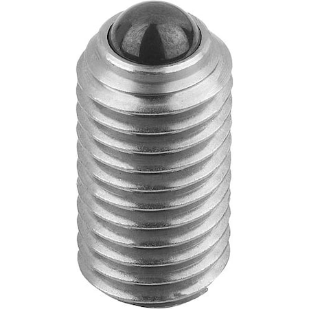 Kipp Spring Plunger, Slotted, Ceramic Ball, D=M08 L=16, Stainless Steel K0609.08
