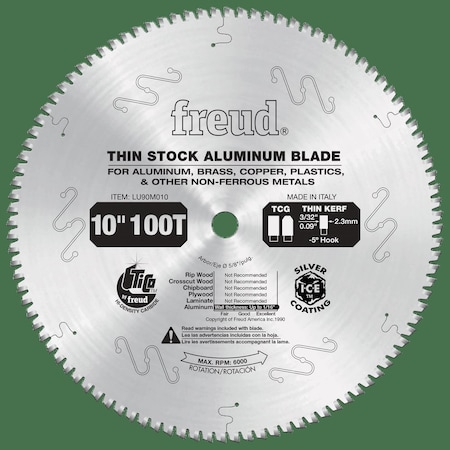 Freud CircularSawBlade, Carbide, Dia:10" LU90M010