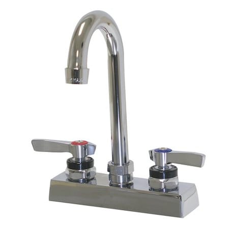 Advance Tabco Dual Handle Hands 4" OC Extra Heavy Duty Gooseneck F, 4" Mount, Chrome plated K-62