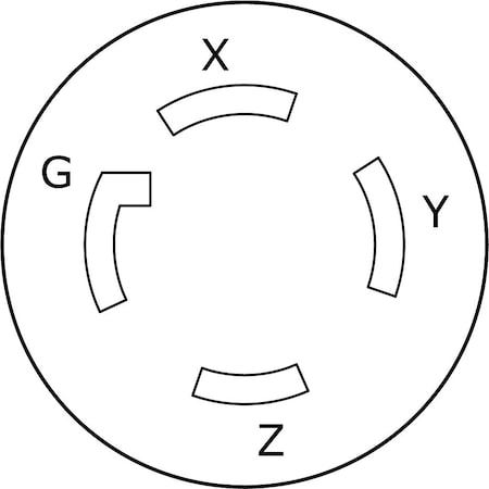 Ericson Watertight Locking Connector, L16-30R, 30 A, 480V AC, Three Phase, 3 Pole, Black 2624-CW6P-BLK