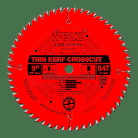 Freud Thin Kerf Fine Finish Crosscut Blade, 9 LU88R009